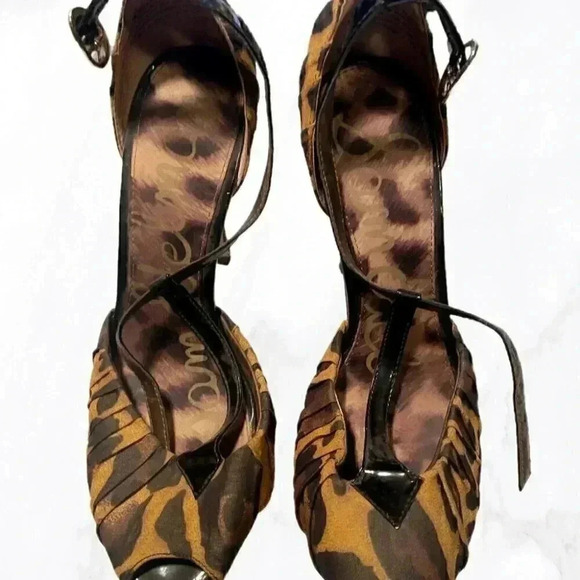 Sam Edelman stylish trendy platform day 2 nite cheetah stiletto heeled shoes 9 - Picture 2 of 5